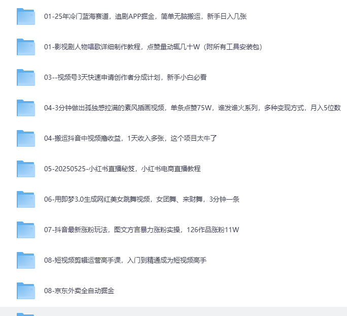 《2025最新网创项目合集》事业赚钱必学教程[MP4]-影音屋