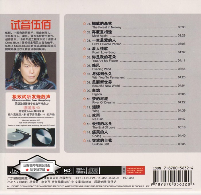 图片[2]-伍佰《试音伍佰 经典曲目》[WAV+CUE][700MB]-影音屋