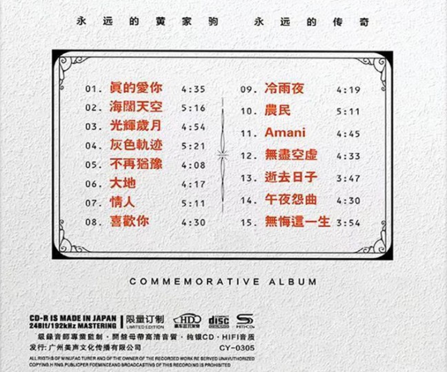 图片[2]-黄家驹《怀念专辑》纯银版[WAV+CUE][730MB]-影音屋
