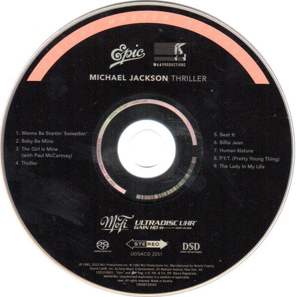迈克尔 杰克逊《Thriller》 SACD 原始母带[DSF][1.7G]-影音屋