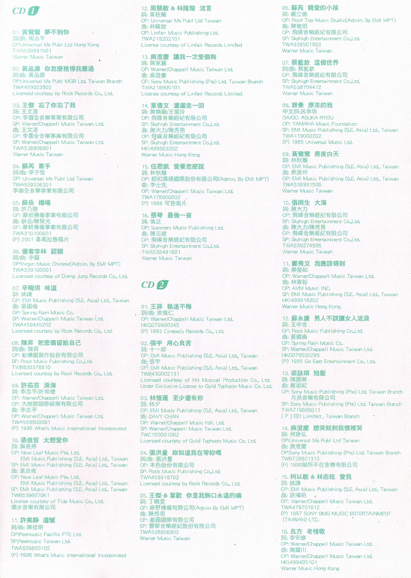 图片[3]-群星《被遗忘的时光》老情歌4CD[WAV分轨][2.7G]-影音屋