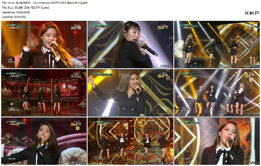 MAMAMOO – Decalcomanie (161209 KBS Music Bank)[M2T/1080i/311M][百度]-影音屋