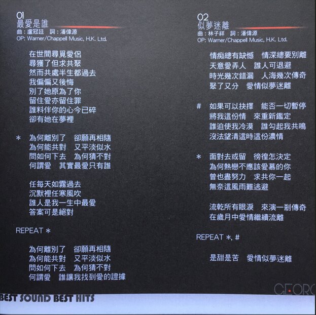 林子祥《BEST SOUND BEST HITS》UPM日本金碟版[低速整轨WAV+CUE][1.2G]-影音屋