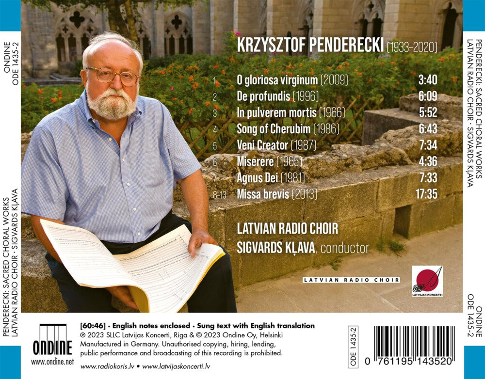Latvian Radio Choir & Sigvards Klava《Penderecki Sacred Choral Works (2023)》 BBC音乐杂志年度最佳唱片[Hi-Res][FLAC]-影音屋