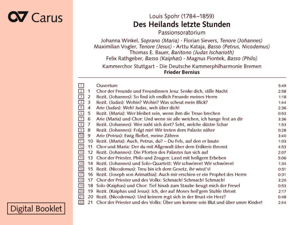 图片[2]-Florian Sievers《Louis Spohr Des Heilands letzte Stunden. Passionsoratorium》[Hi-Res][24Bit-48kHz][FLAC/分轨][849.43MB]-影音屋