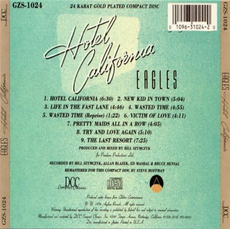 图片[2]-老鹰乐队《加州旅馆》绝版24K金盘[FLAC+分轨][1.6G]-影音屋