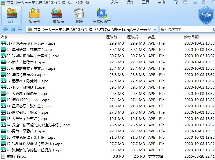 图片[2]-群星《一人一首成名曲 (港台版) 》8CD无损收藏[APE分轨/4G]-影音屋