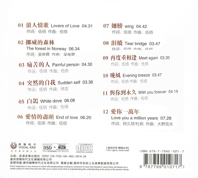 图片[2]-伍佰《光环 摇滚之声 DSD 高端定制专业示范碟》[WAV+CUE][600MB]-影音屋