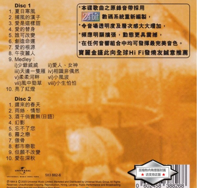 图片[2]-谭咏麟《2023 谭咏麟84演唱会2CD》[WAV+CUE][1GB]-影音屋