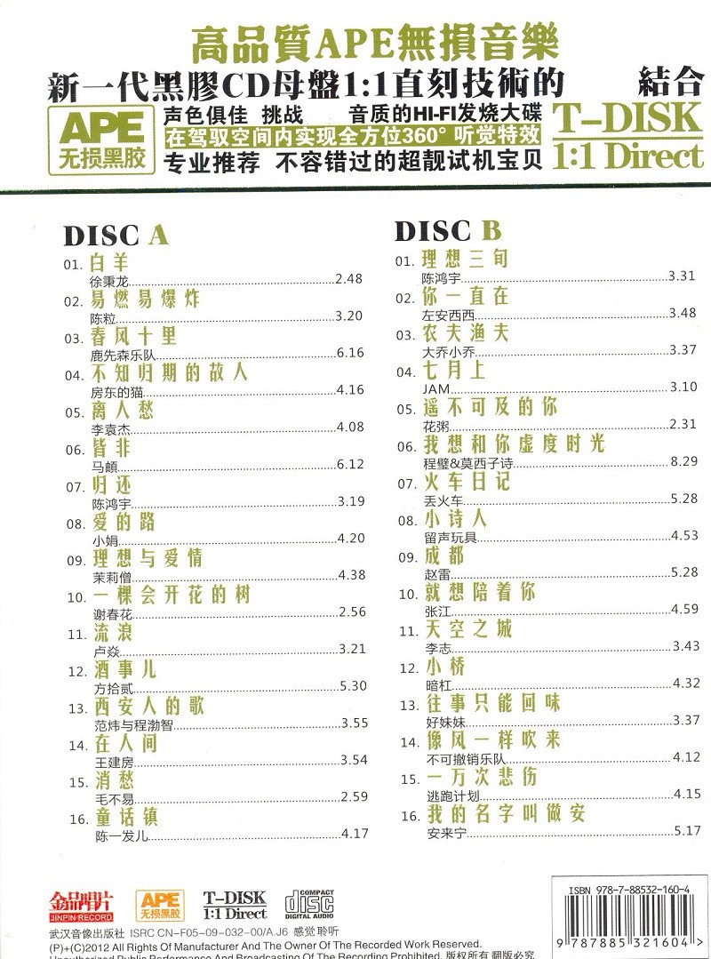 图片[2]-《抖音民谣 完美HIFI车载发烧大碟 2CD》[WAV/分轨][960MB]-影音屋