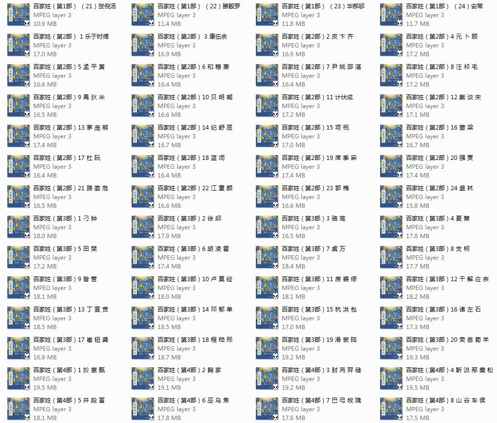 图片[2]-[BT下载]百家讲坛 钱文忠解读《百家姓》4部共76集全 高音质[mp3/1.2G]-影音屋