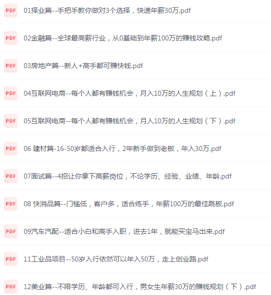 《上市公司老板：教你11个行业年薪30万》年底换工作参考一下[pdf]-影音屋