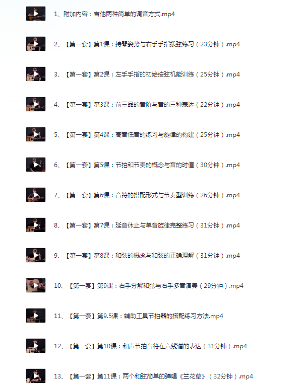 《民谣吉他课程入门+进阶》139集 跟着视频学吉他[mp4]-影音屋