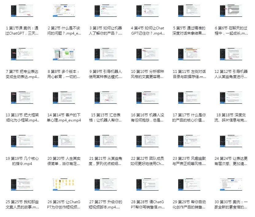 《ChatGPT运营秘诀与变现攻略》100节课 带你了解火爆全网的ChatGPT[mp4]-影音屋