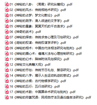 《中华神秘文化书系》共18本 术数 相术 风水 占梦 占星[pdf]-影音屋