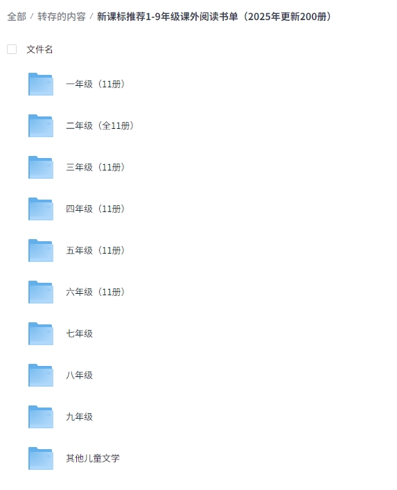 人民日报荐读2025中小学生暑假阅读书单！1-9年级近200本电子书合集[PDF]-影音屋