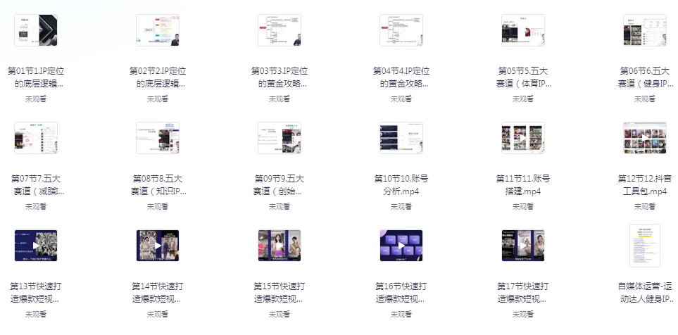 《运动达人健身IP定位课》[mp4]-影音屋