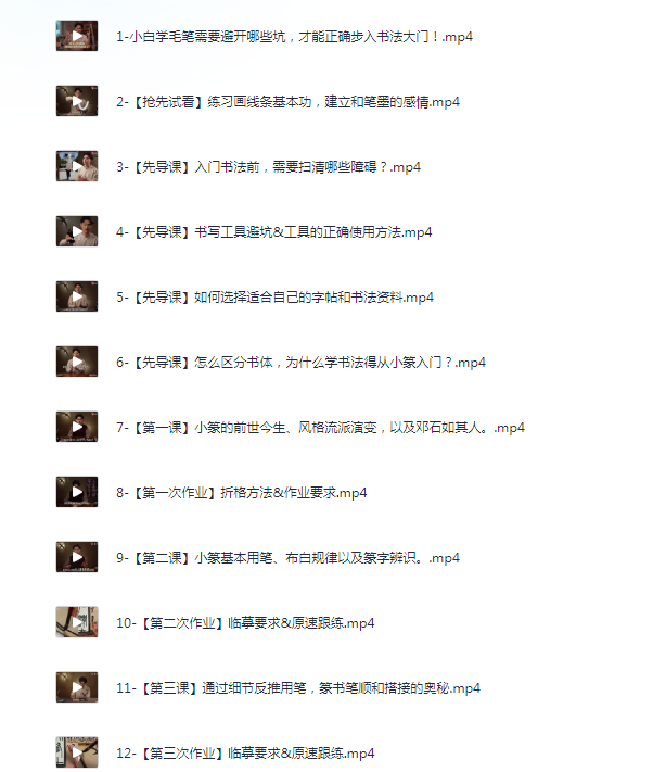 《熊伟零基础书法入门课》B站精品课 写一手好字[mp4]-影音屋