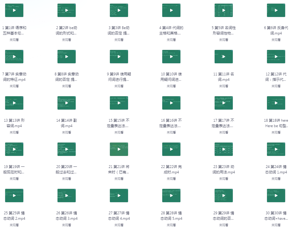 《英语语法全程课》零基础适用 全集50讲[mp4]-影音屋