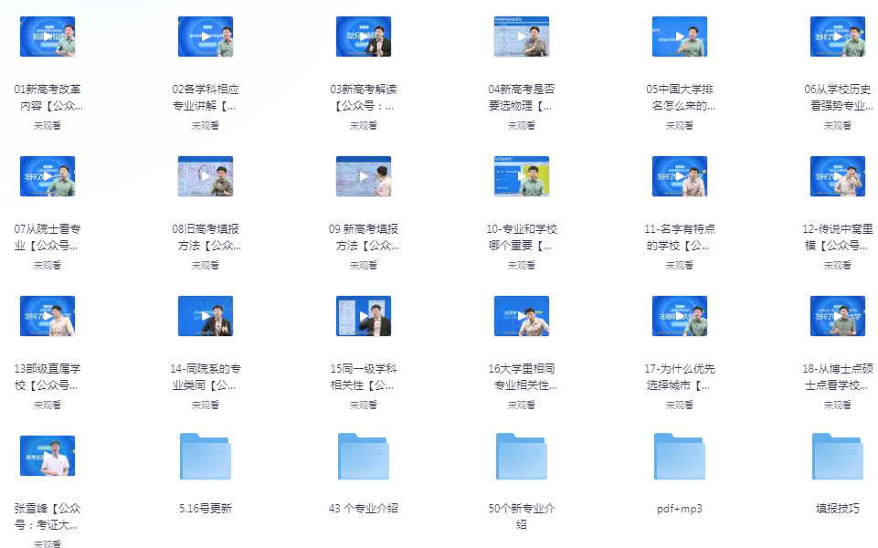 《2024张雪峰志愿填报课程》附往年资料[pdf]-影音屋