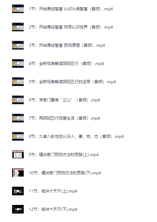 参透易经奇门玄学预测22门技术的逻辑并学会应用[MP4][10.2GB]-影音屋