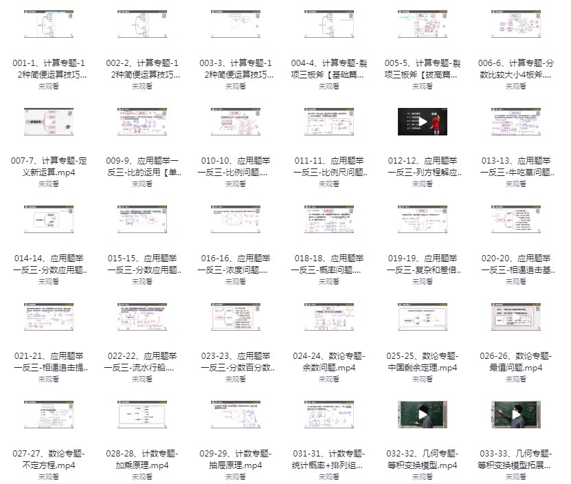 《厉老师1-6年级系统数学思维提升课》[mp4]-影音屋