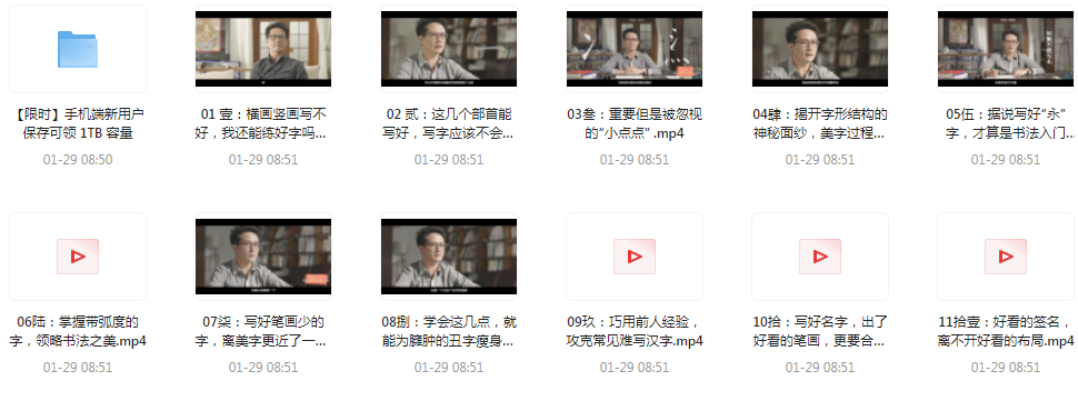 《每天15分钟 21天带你写出一手漂亮好字》掌握笔画写法 结构 美字水到渠成[mp4]-影音屋