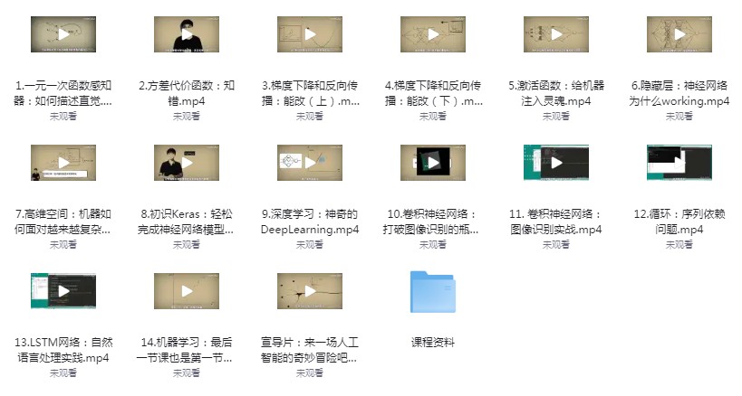 《小白也能听懂的人工智能原理》价值80元 仅用中学数学就能看懂的人工智能课[mp4]-影音屋