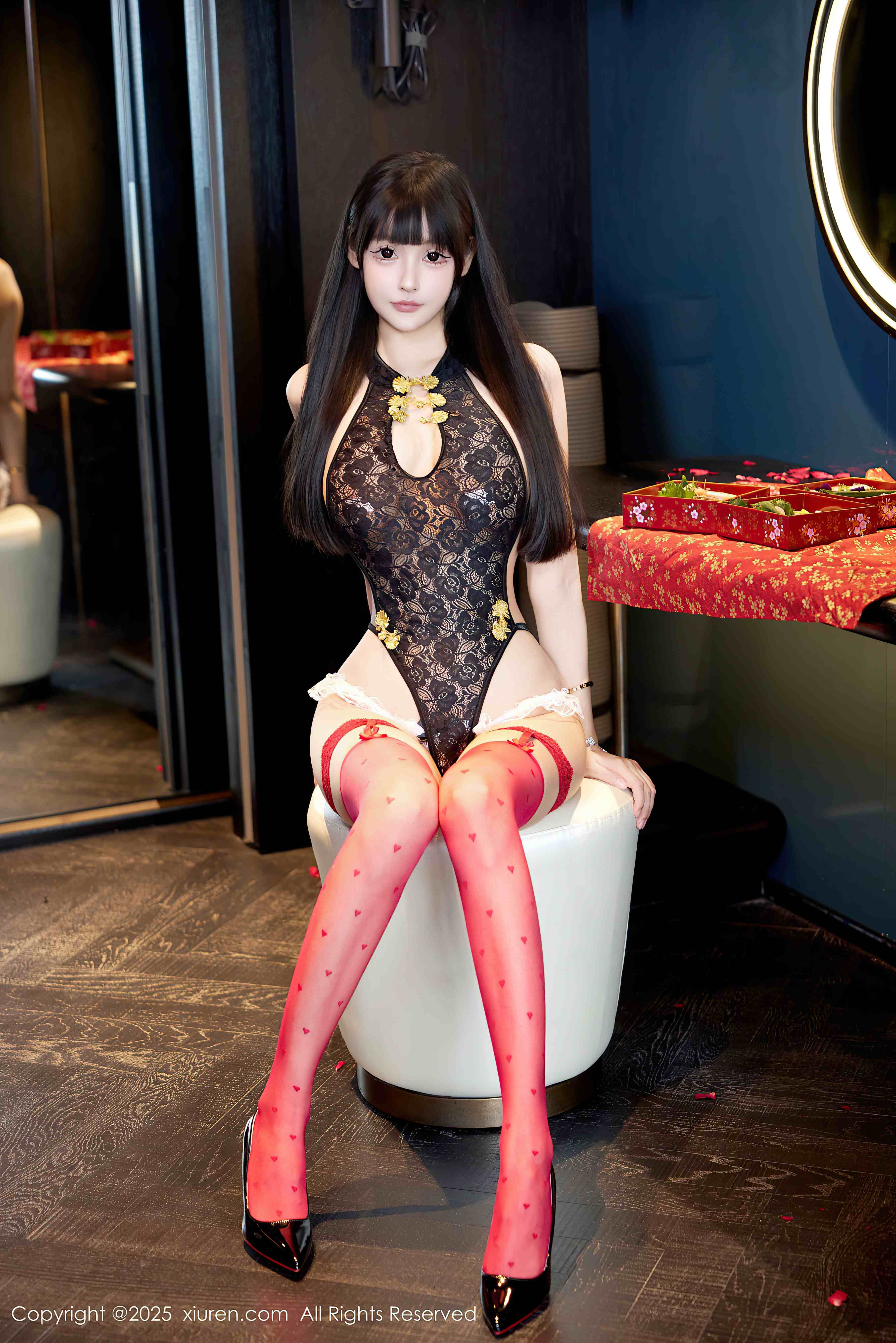 智恩baby 爱心红丝  连体旗袍[47+1P／480MB]-影音屋