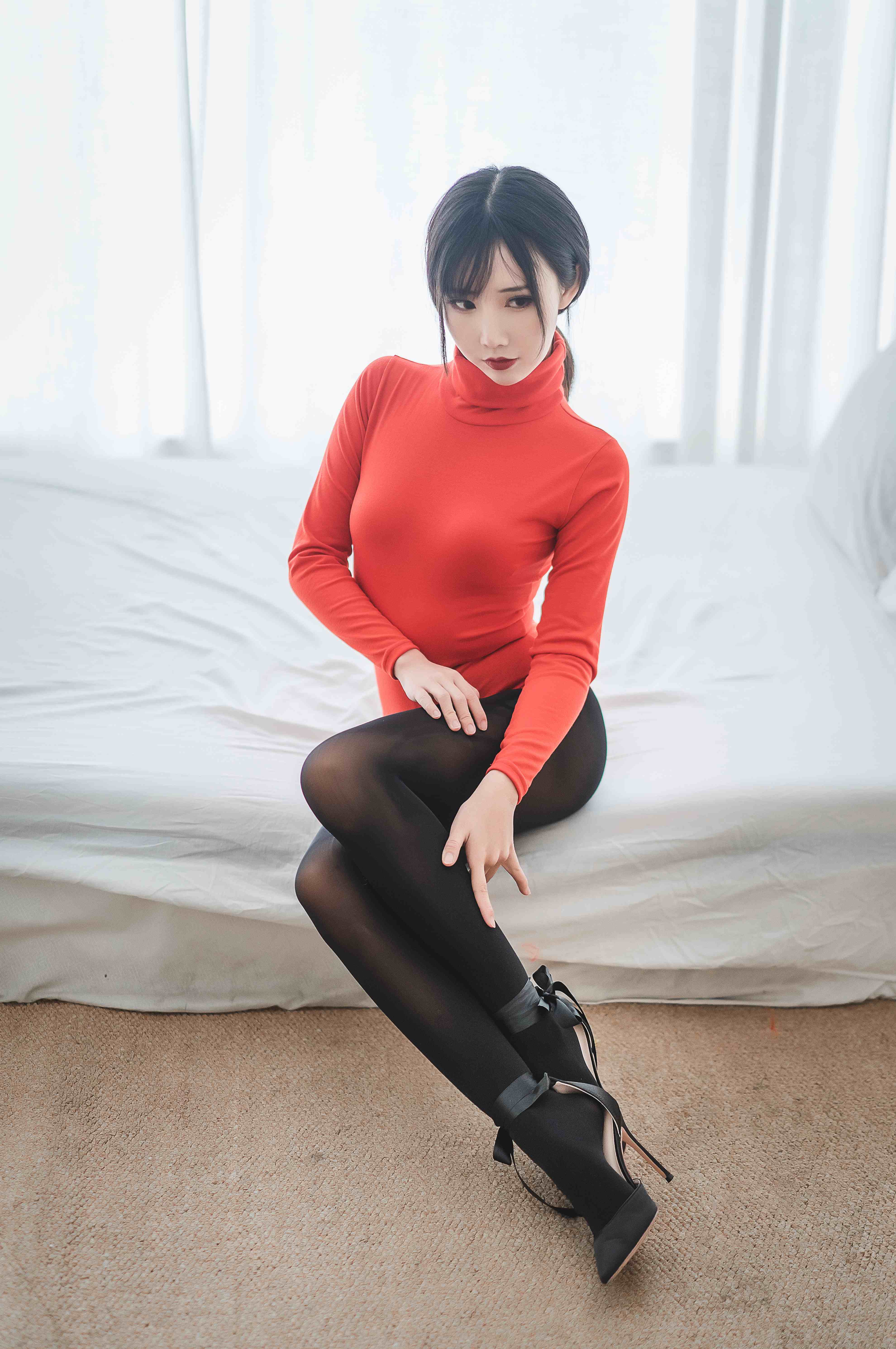 图片[2]-面饼仙儿 – 皮裤连体红毛衣[20P-289M]-影音屋