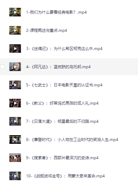 B站完整电影史大师课，焦雄屏世界电影20大名作赏析[MP4][5.3G]-影音屋