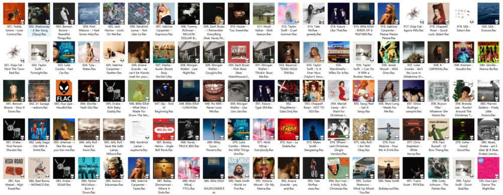 群星《2024年Billboard单曲榜年度TOP100单曲》[FLAC][4.8G]-影音屋