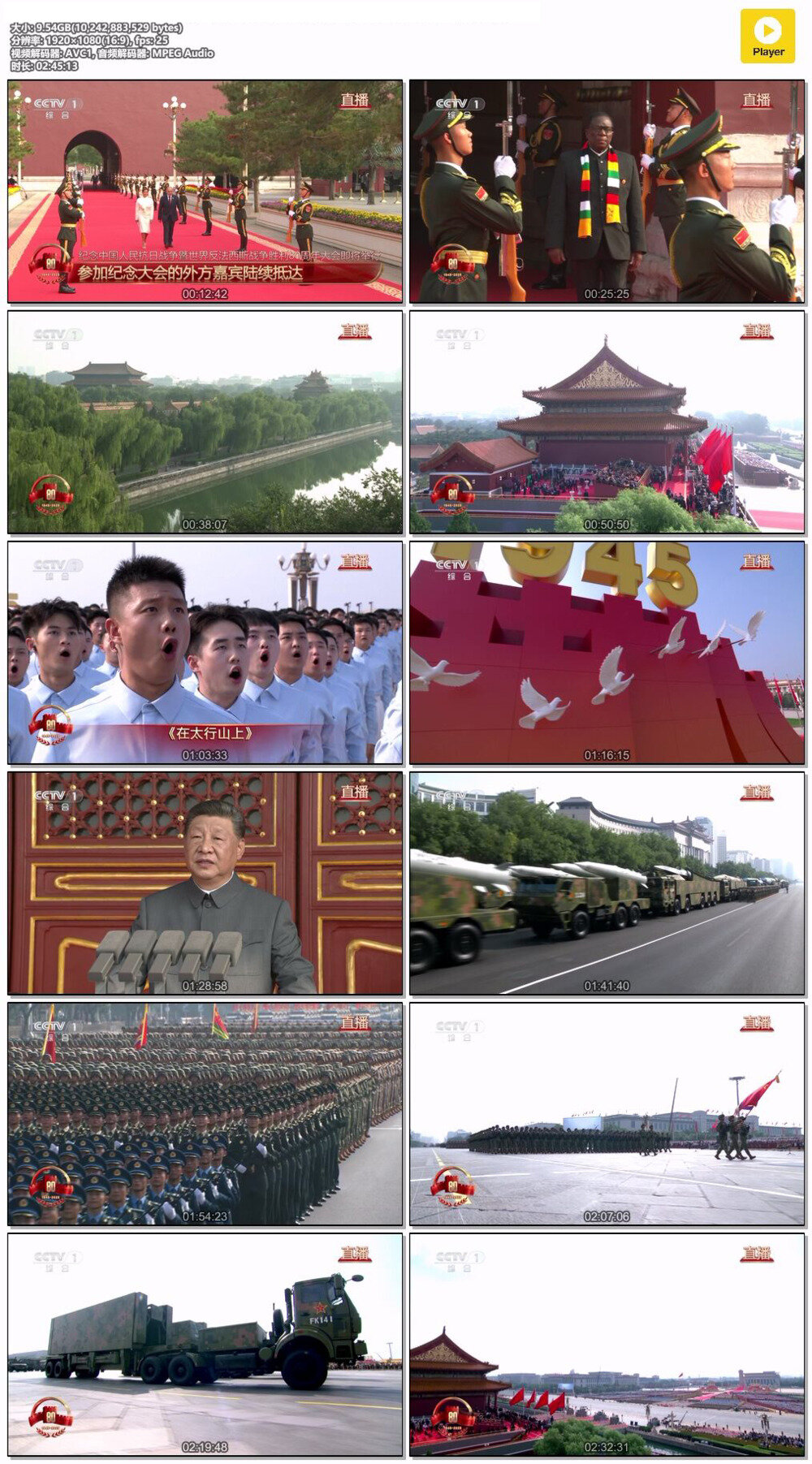 图片[2]-[百度/夸克][CCTV1 纪念中国人民抗日战争暨世界反法西斯战争胜利80周年大会 20250903][1080I/MP4][9.45G]-影音屋