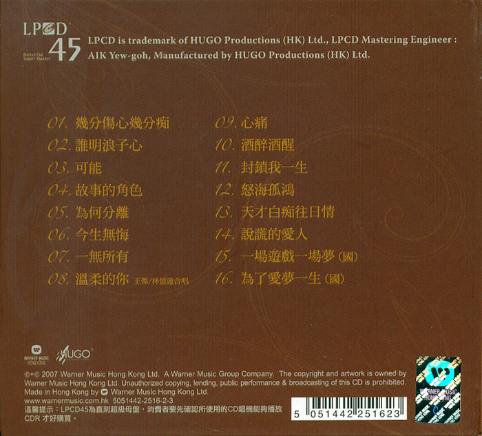 王杰《王杰LPCD45》[APE+CUE][1.1G]-影音屋