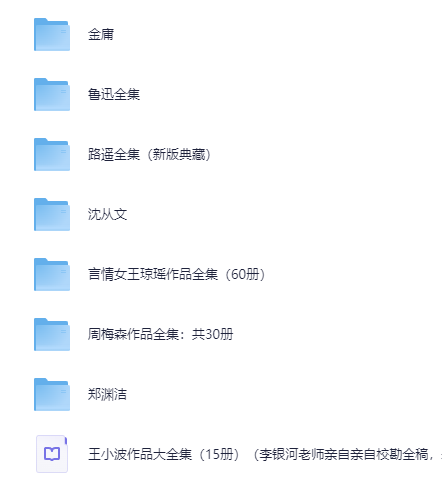 八大知名作家著作合集 金庸 鲁迅 路遥 周梅森 郑渊洁 王小波等[PDF]-影音屋