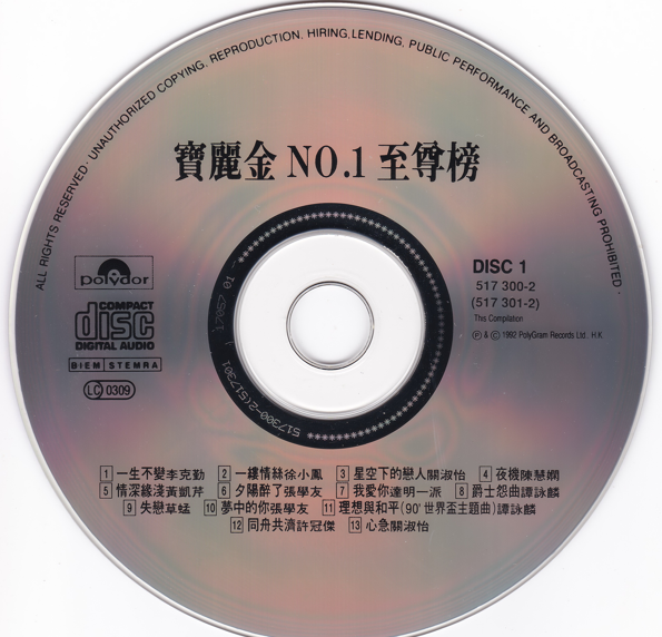 群星《宝丽金NO.1 至尊榜》4CD[WAV+CUE][2.3G]-影音屋