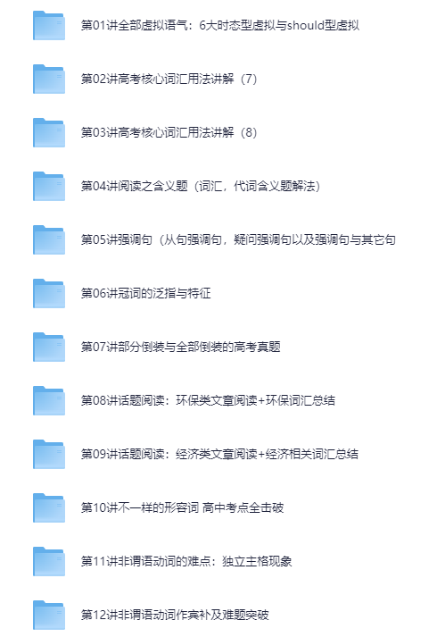 图片[2]-60课时学完高中英语 高中英语快速提分必学课程[MP4][9.6G]-影音屋