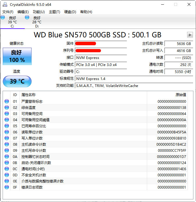 硬盘检测工具 Crystal Disk Info-v9.6.0-破解版-影音屋