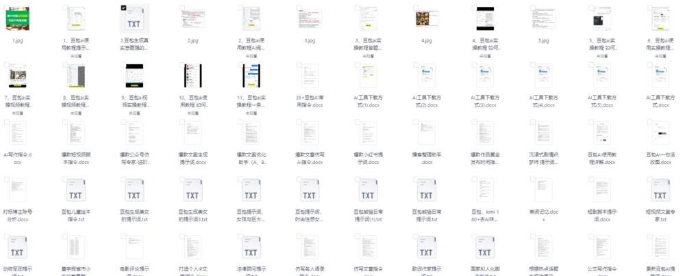 2025豆包AI高阶视频教程 精准提示词合集 大模型通用 附教程资料大全[PDF][3.8GB]-影音屋