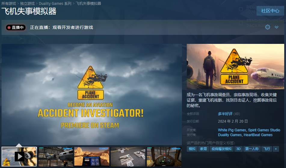 《飞机失事模拟器(Plane Accident)》V1.1官方中文版[俄网Пиратка 2024.02.24更新5.46G]-影音屋